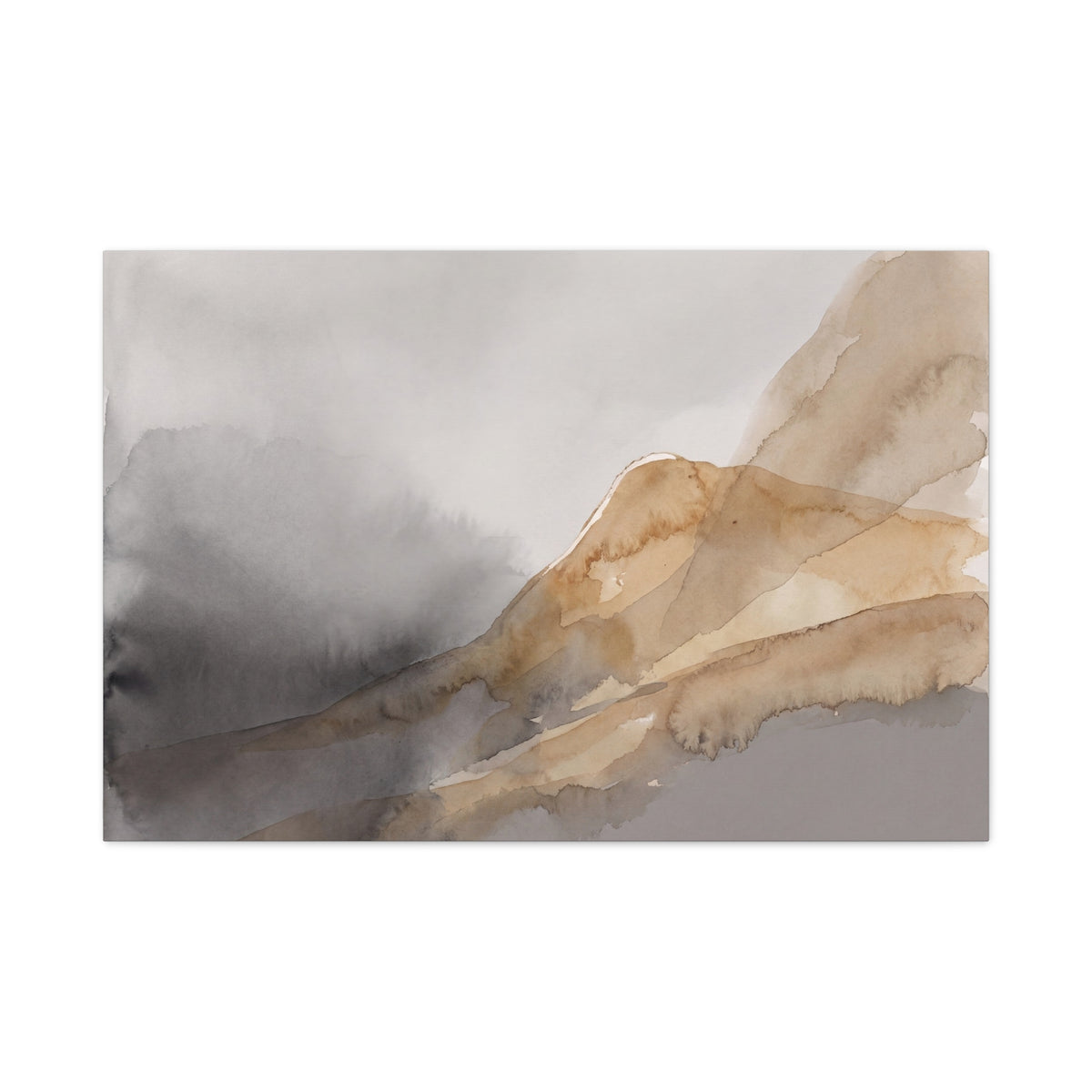 Where the Fog Gathers canvas, 20 x 16 in, angled view of the mirrored 1.25 in edge