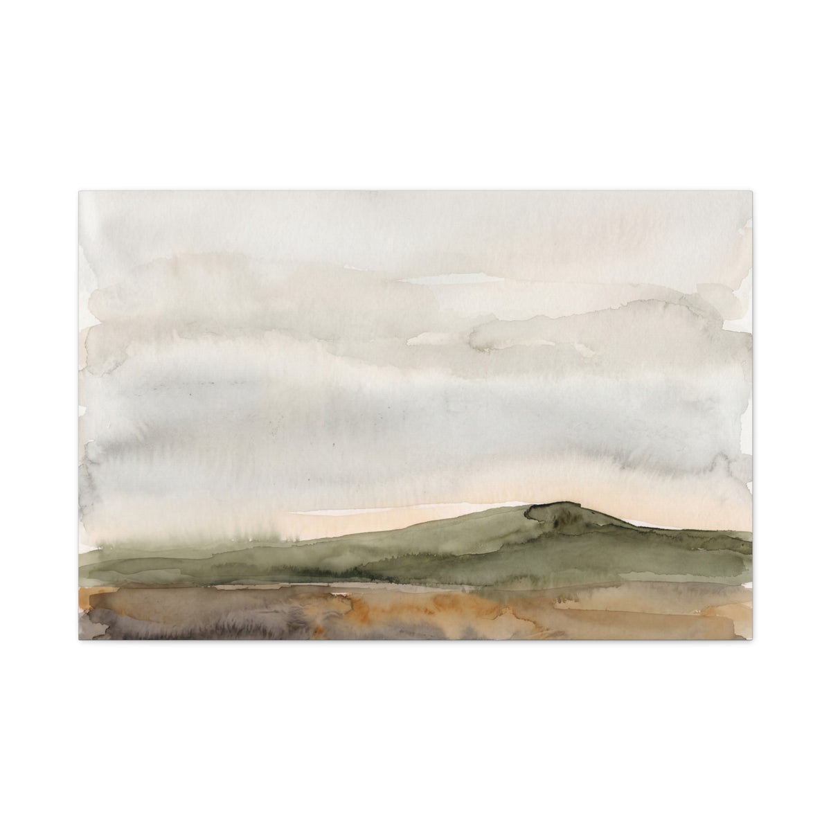 Olive Rise canvas, 20 x 16 in, angled view of the mirrored 1.25 in edge