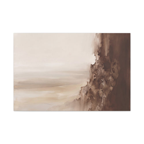 Strata and Silence canvas, 20 x 16 in, angled view of the mirrored 1.25 in edge