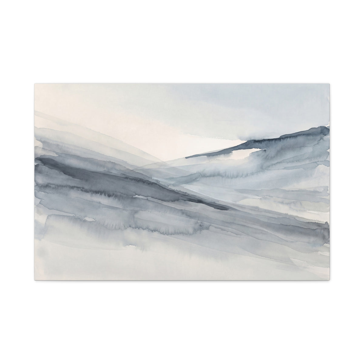 Where the Slopes Meet canvas, 20 x 16 in, angled view of the mirrored 1.25 in edge