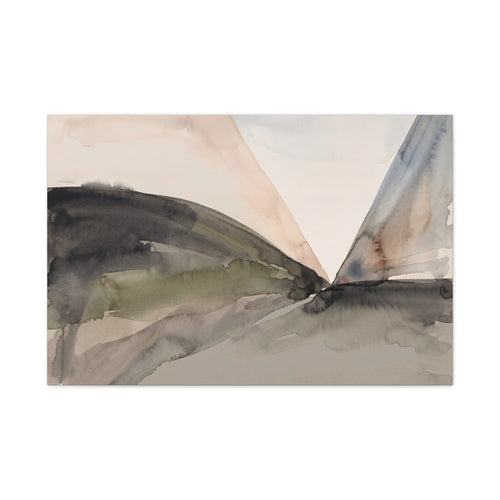 The Hidden Pass canvas, 20 x 16 in, angled view of the mirrored 1.25 in edge