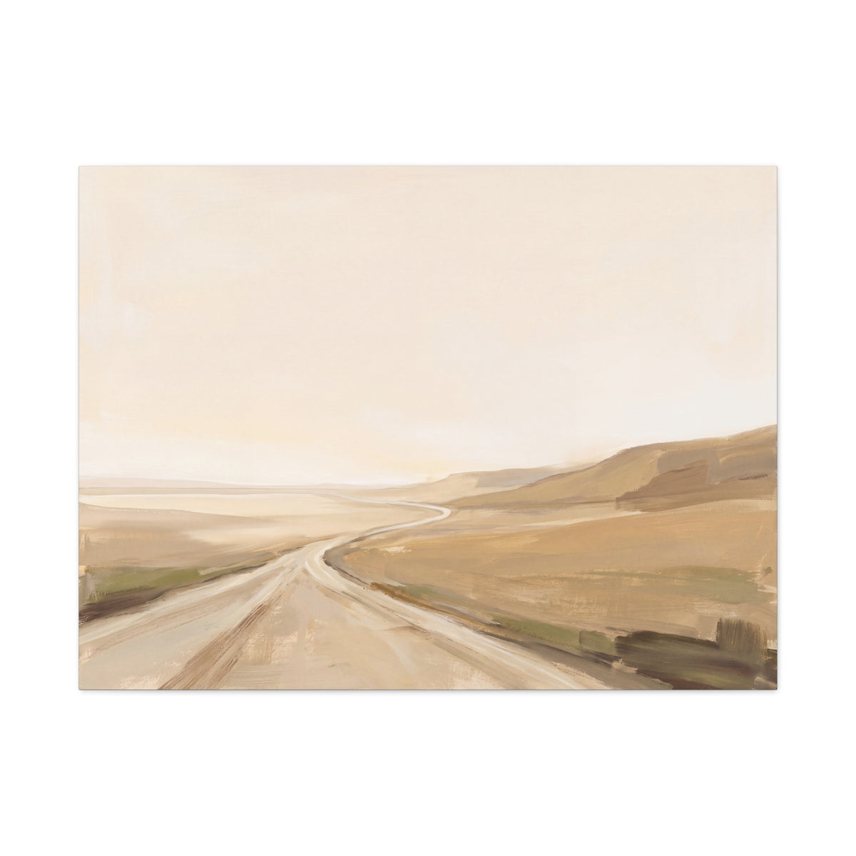 Rolling Fields Under a Pale Sky canvas, 36 x 24 in, front view
