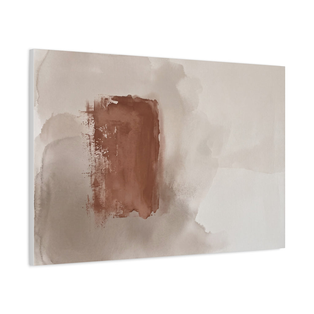Clay and Silence canvas, 36 x 24 in, angled view of the mirrored 1.25 in edge