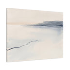 The Far Shore canvas, 40 x 30 in, angled view of the mirrored 1.25 in edge
