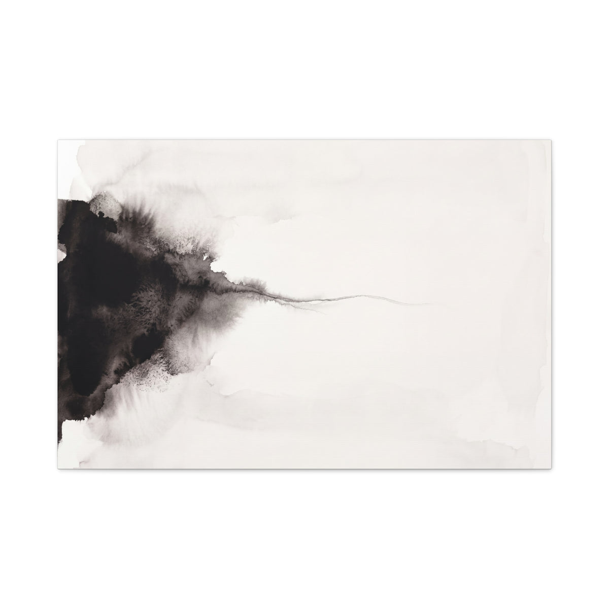 Monochrome Horizon canvas, 20 x 16 in, angled view of the mirrored 1.25 in edge