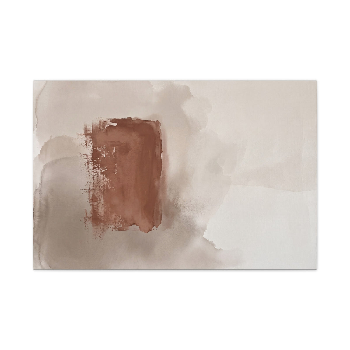 Clay and Silence canvas, 20 x 16 in, angled view of the mirrored 1.25 in edge
