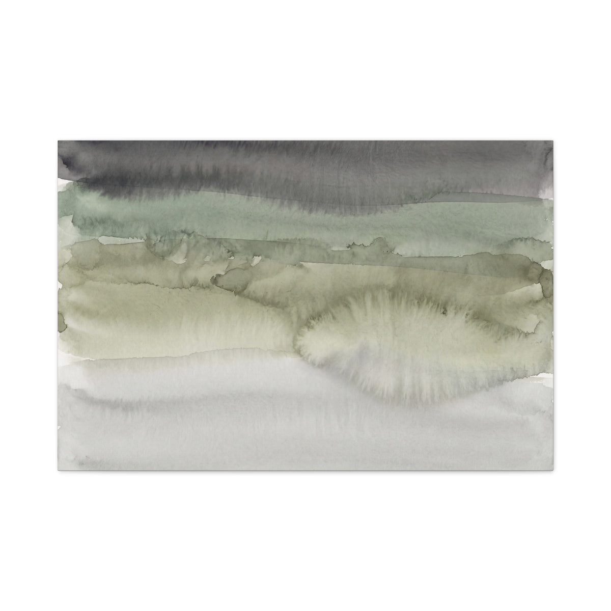 Moss and Mist canvas, 20 x 16 in, angled view of the mirrored 1.25 in edge