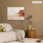Earthen Ribbon canvas, 40 x 30 in, above a sofa; room setting for illustration