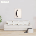 The Waning Crescent canvas, 30 x 40 in, above a sofa; room setting for illustration