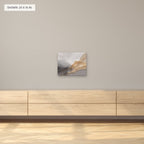 Where the Fog Gathers canvas, 20 x 16 in, above a sideboard; room setting for illustration